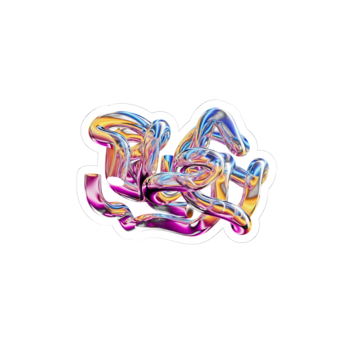 Iridescent Abstract Kiss-Cut Sticker — Laptop Decal