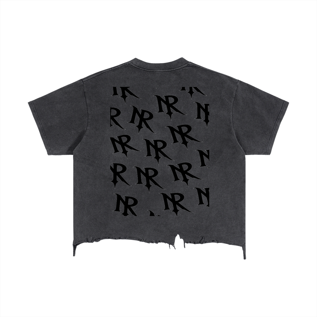 Vintage Wash Boxy Distressed Hem T-Shirt